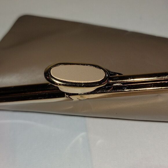 Etra Leather Clutch Handbag Vintage 1950s Taupe - Picture 6 of 7